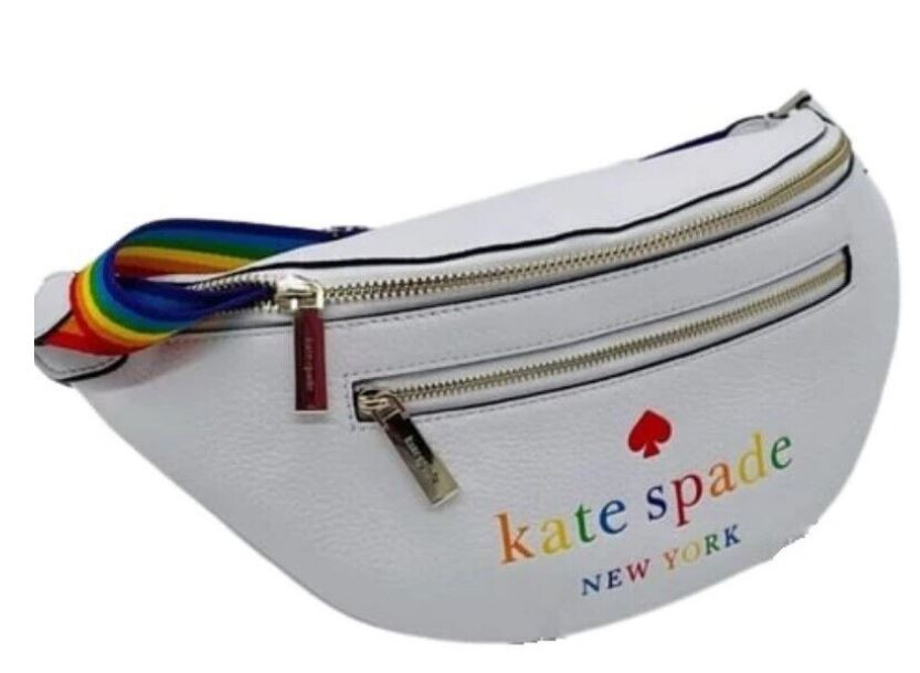 Kate Spade Leila Rainbow Belt Bag, White Dove