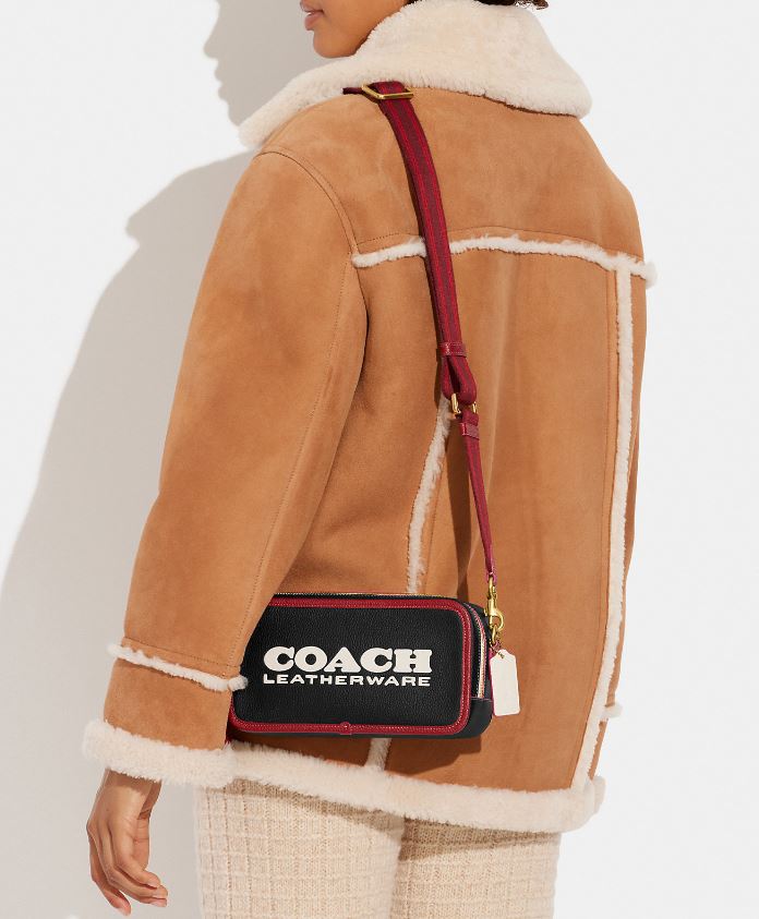 Coach Kia Camera Bag in Colorblock - Brass/Black Multi