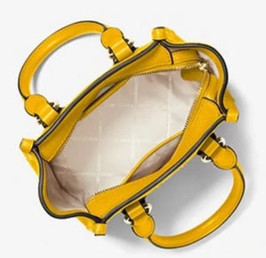 MK Kris Small Pebbled Leather Satchel - Jasmine Yellow