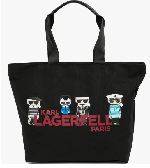 Karl Lagerfeld Kristen Large Tote Bag - Logo Lne Black