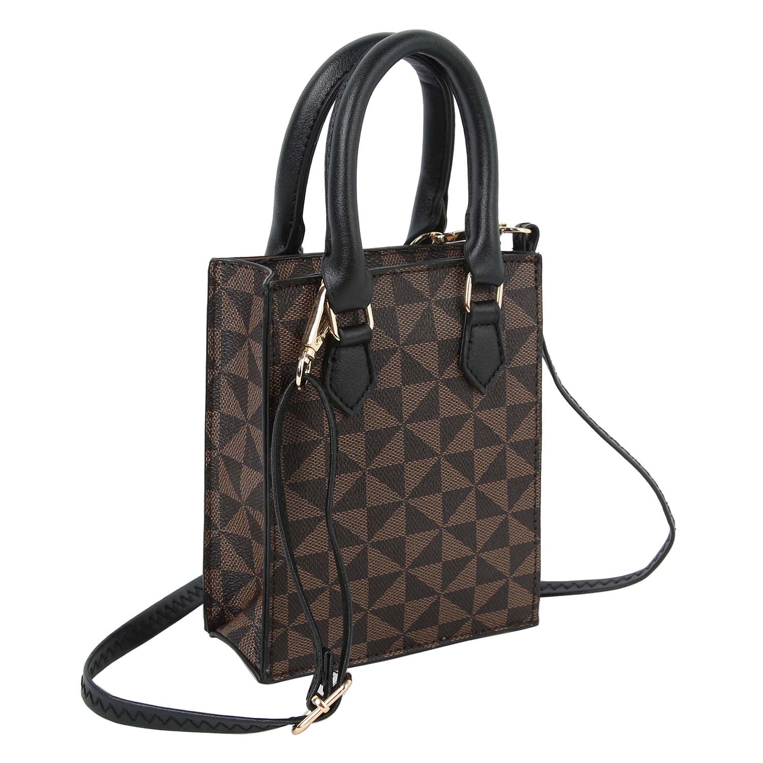 Fashion Monogram Mini Satchel Crossbody Bag Cell Phone Purse