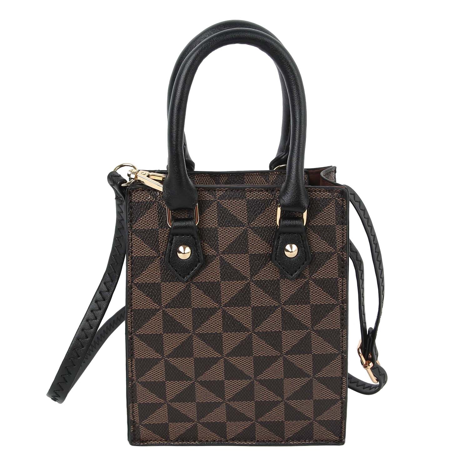 Fashion Monogram Mini Satchel Crossbody Bag Cell Phone Purse