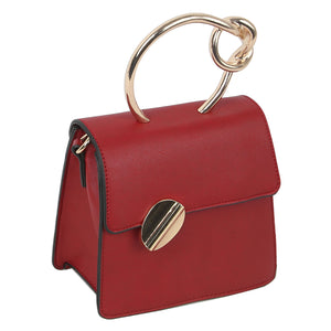 Fashion Knotted Metal Handle Satchel