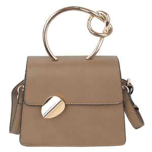 Fashion Knotted Metal Handle Satchel