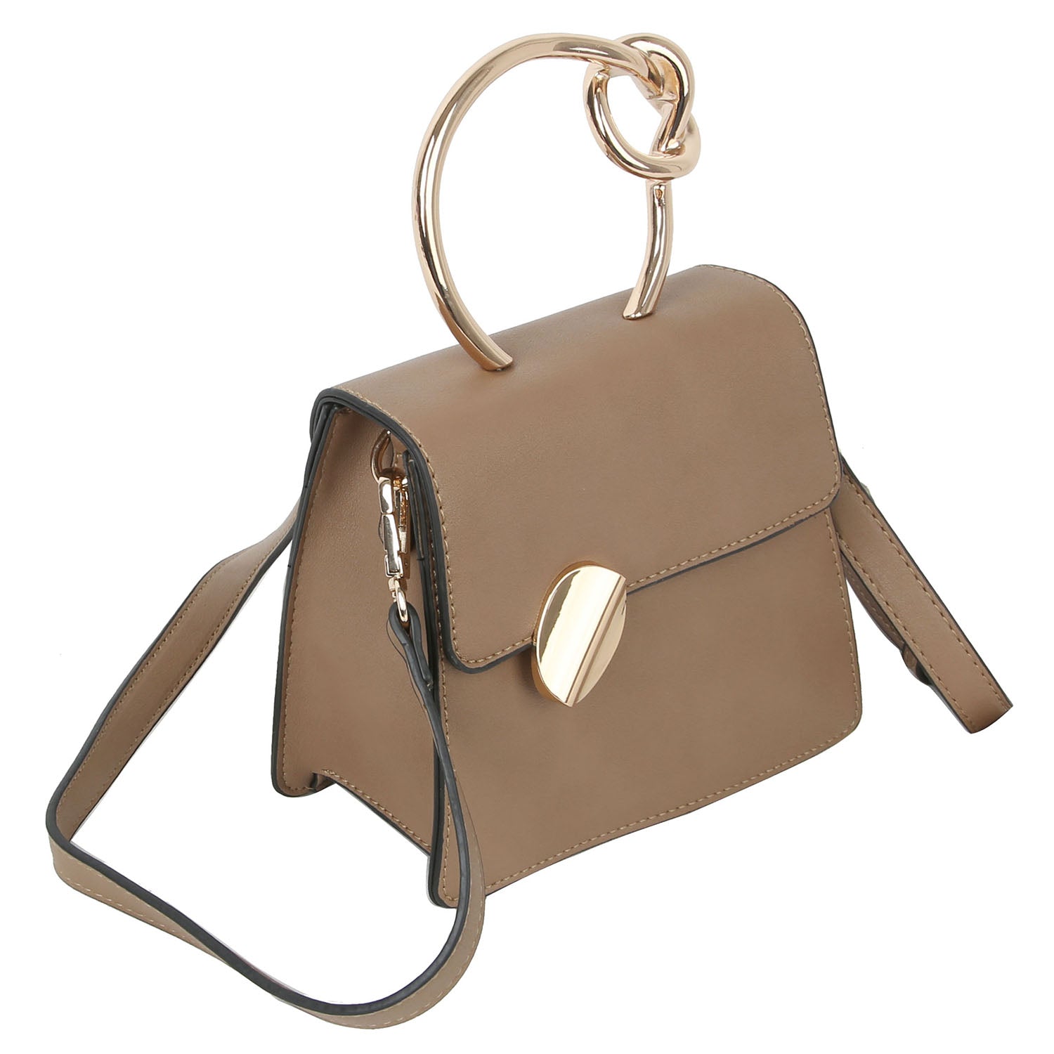 Fashion Knotted Metal Handle Satchel