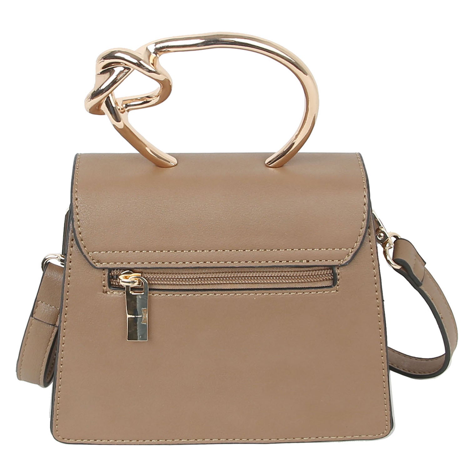 Fashion Knotted Metal Handle Satchel