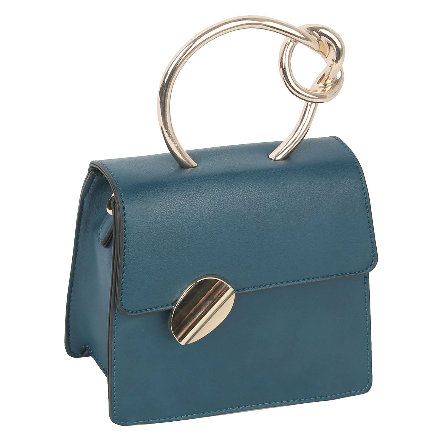 Fashion Knotted Metal Handle Satchel