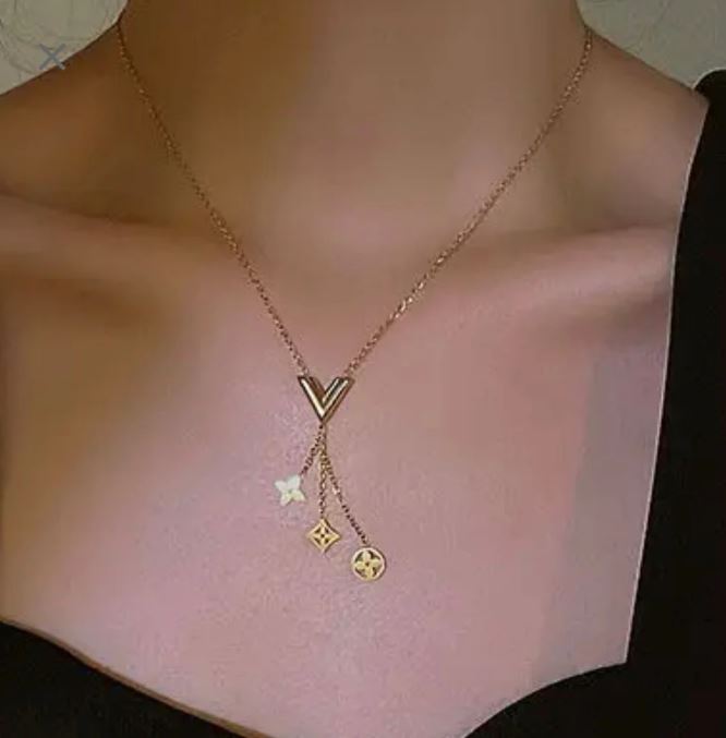 Designer Inspired Clover Necklace - Gold