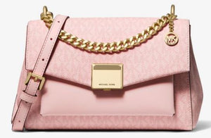 MK Lita Medium Two Tone Logo Crossbody Bag - Dark Powder Blush