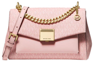 MK Lita Medium Two Tone Logo Crossbody Bag - Dark Powder Blush