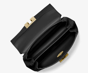 MK Lita Small Leather Crossbody Bag - Black