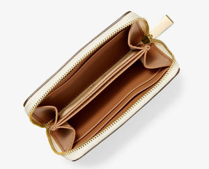 MK Small Logo and Leather Wallet - Vanilla/Acorn