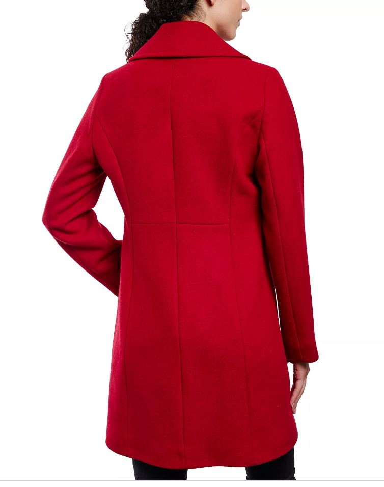 Michael Kors Women's Single-Breasted Walker Coat - Red Size L