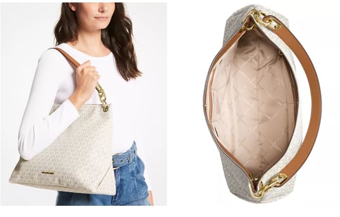 MK Trish Signature Large Hobo Shoulder Bag - Vanilla/Acorn