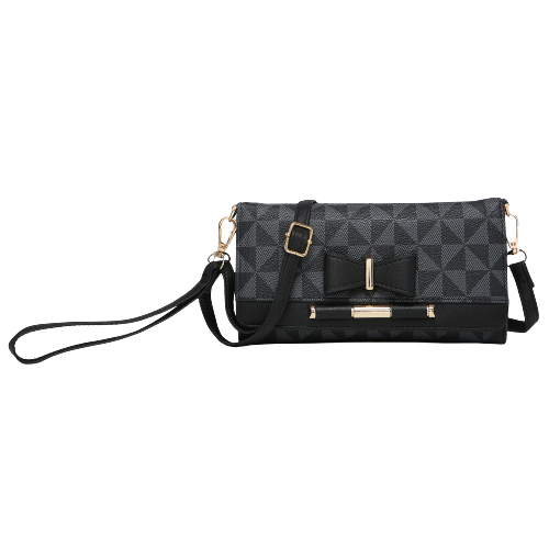 Monogram Bow Tri-fold Crossbody Wallet Wristlet