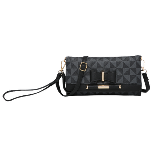 Monogram Bow Tri-fold Crossbody Wallet Wristlet