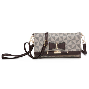 Monogram Bow Tri-fold Crossbody Wallet Wristlet