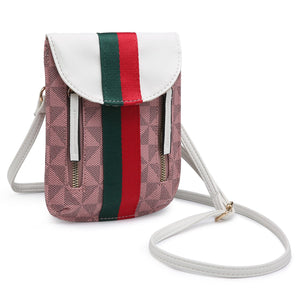 Monogram Stripe Cell Phone Purse Crossbody Bag