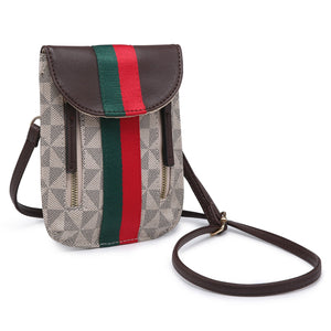 Monogram Stripe Cell Phone Purse Crossbody Bag