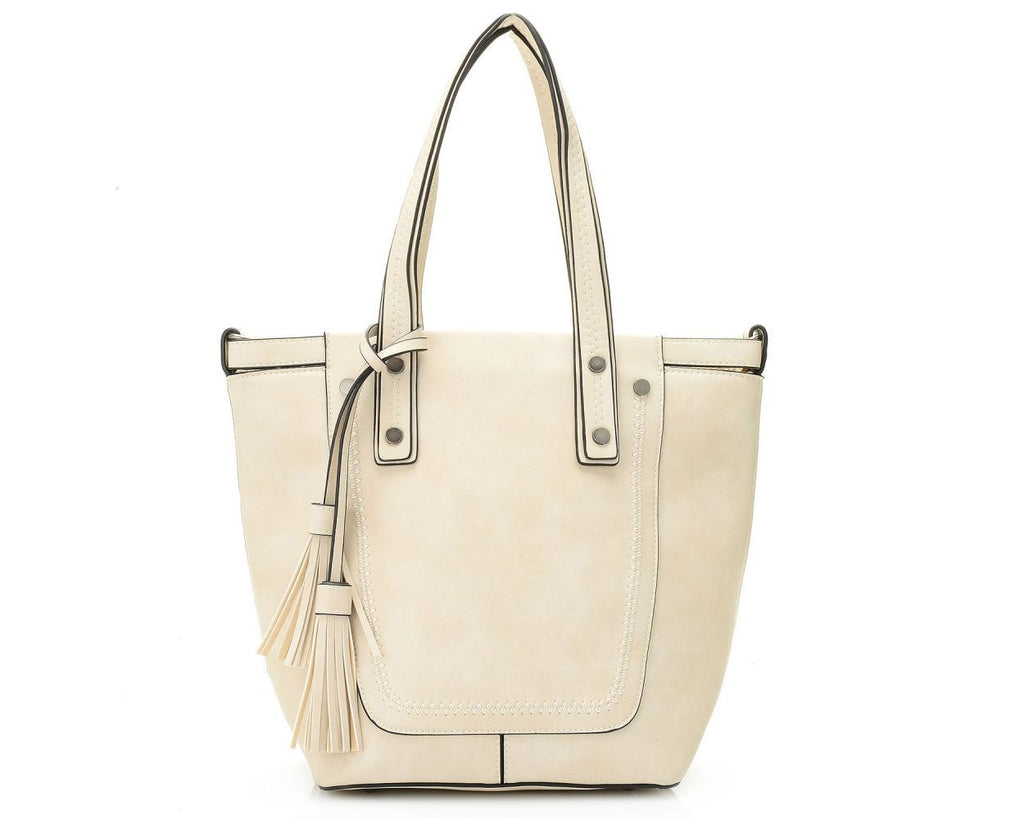 Madi Studio by Madi Claire "Ashton" Zip Top Tote with Tassel and Crossbody Strap - GFM US