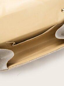 Metal Edge Flap Chain Clutch Bag - GOLD - GFM US