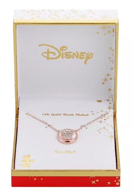 DISNEY Crystal Pendant Necklace (0.01 ct. t.w.) in 14K Gold Flash Plated