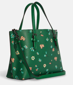 Coach Mollie Tote 25 With Mystical Floral Print -Gunmetal/GREEN MULTI