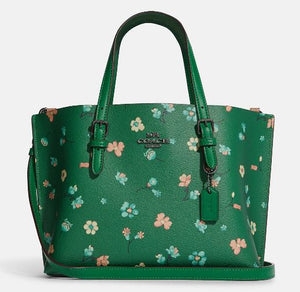 Coach Mollie Tote 25 With Mystical Floral Print -Gunmetal/GREEN MULTI