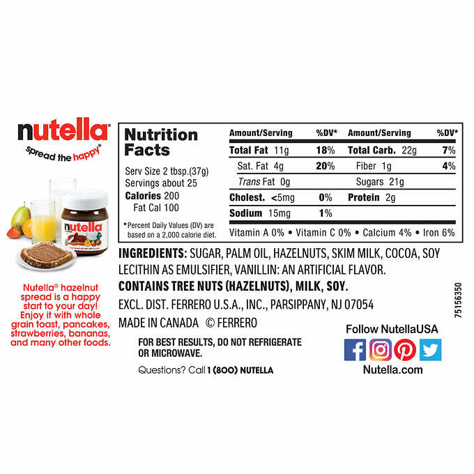 Nutella Hazelnut Spread with Cocoa, 33.5 oz (950 g)