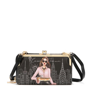 NICOLE LEE NL SIGNATURE KISS LOCK CROSSBODY WALLET