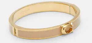 Coach  Signature Push Hinged Bangle - Gold/Mauve