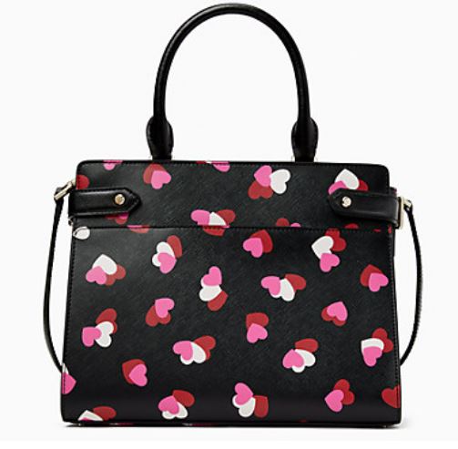 Kate Spade Staci Ditsy Buds Floral Small Flap Chain Crossbody Black Pink  Multi