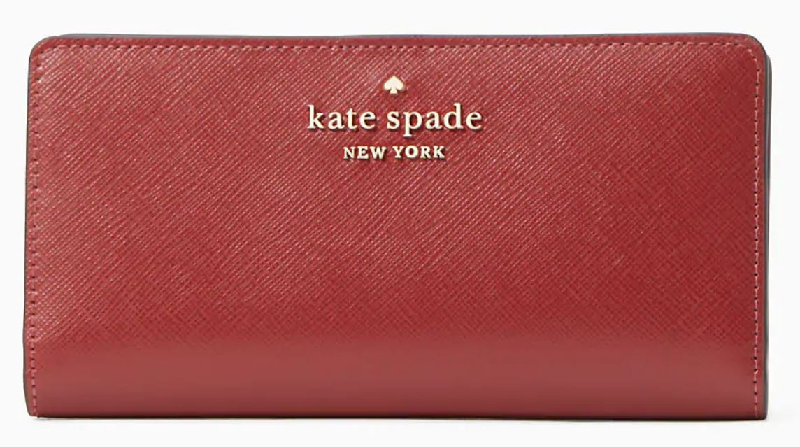 Staci Large Slim Bifold Wallet - Red Currant