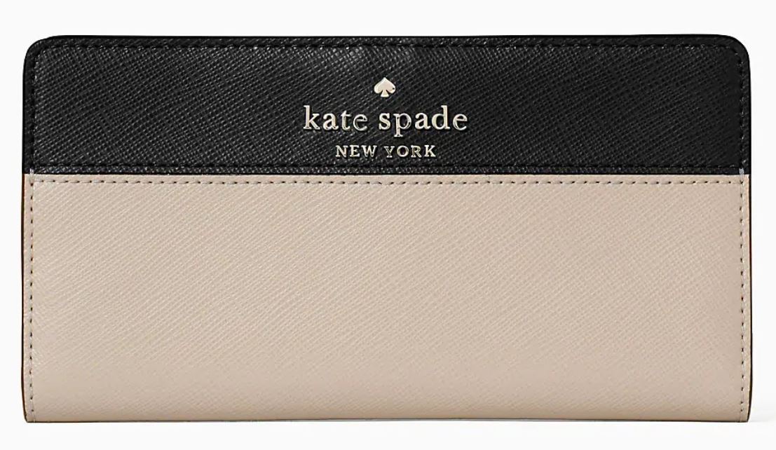 KATE SPADE Staci Large Slim Bifold Wallet - Warm Beige Multi