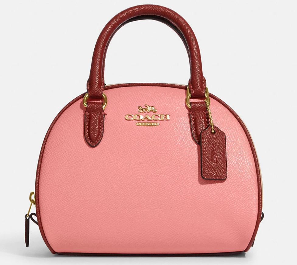 Coach Sydney Satchel In Colorblock - Gold/Candy Pink Multi