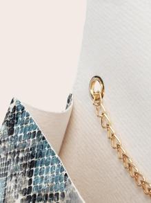 Turn-lock Snakeskin Chain Bag - BLUE - GFM US