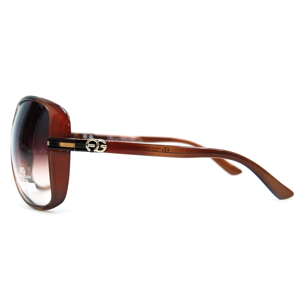 AG Round Oblong Sunglasses - Red/Brown