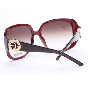 AG Large Square Frame Fashion Sunglasses - Marble Burgundy