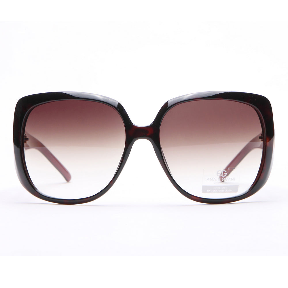 AG Large Square Frame Fashion Sunglasses - Marble Burgundy