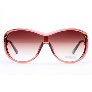 AG Glam Shield Fashion Sunglasses w/ Gold Temple Accent - Red