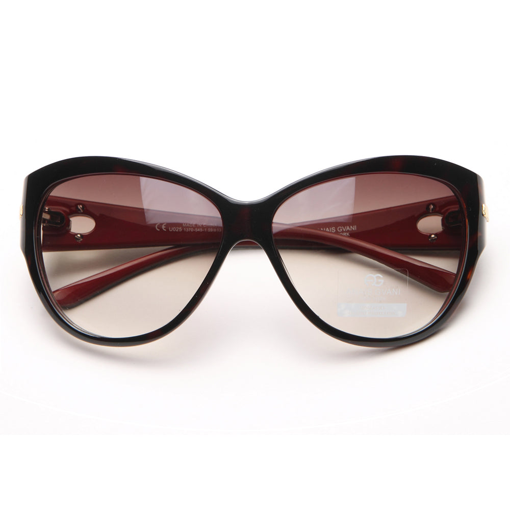 Feminine Fashion Sunglasses w/ Quilt-like Texture Design on Side - Burgundy/Red