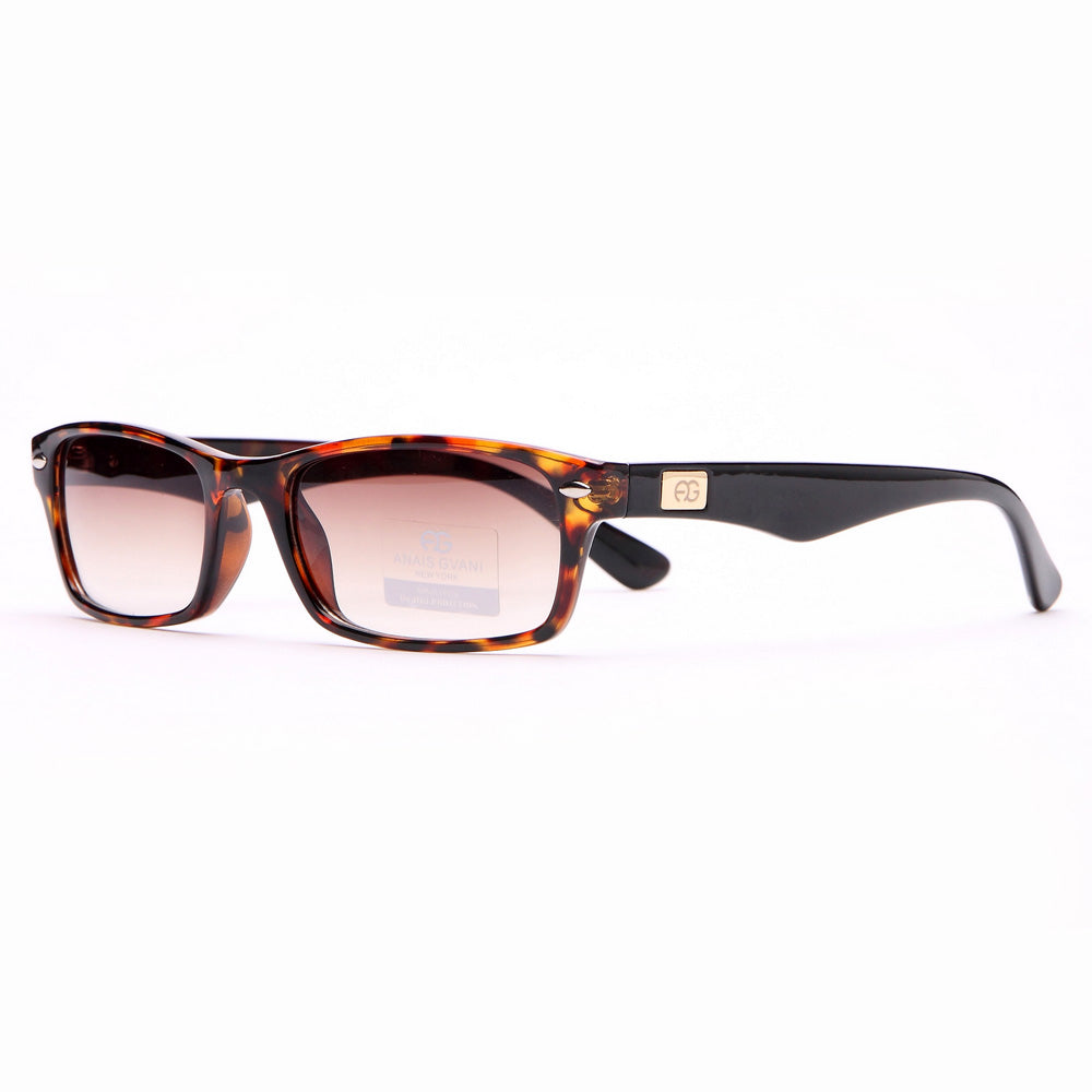 AG  Rectangular Frame Sunglasses w/ Gold Logo Accent - Brown Marble