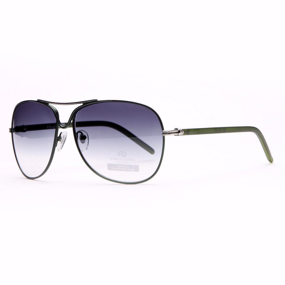 AG Classic Unisex Aviator Sunglasses - Dark Green/Lime Green