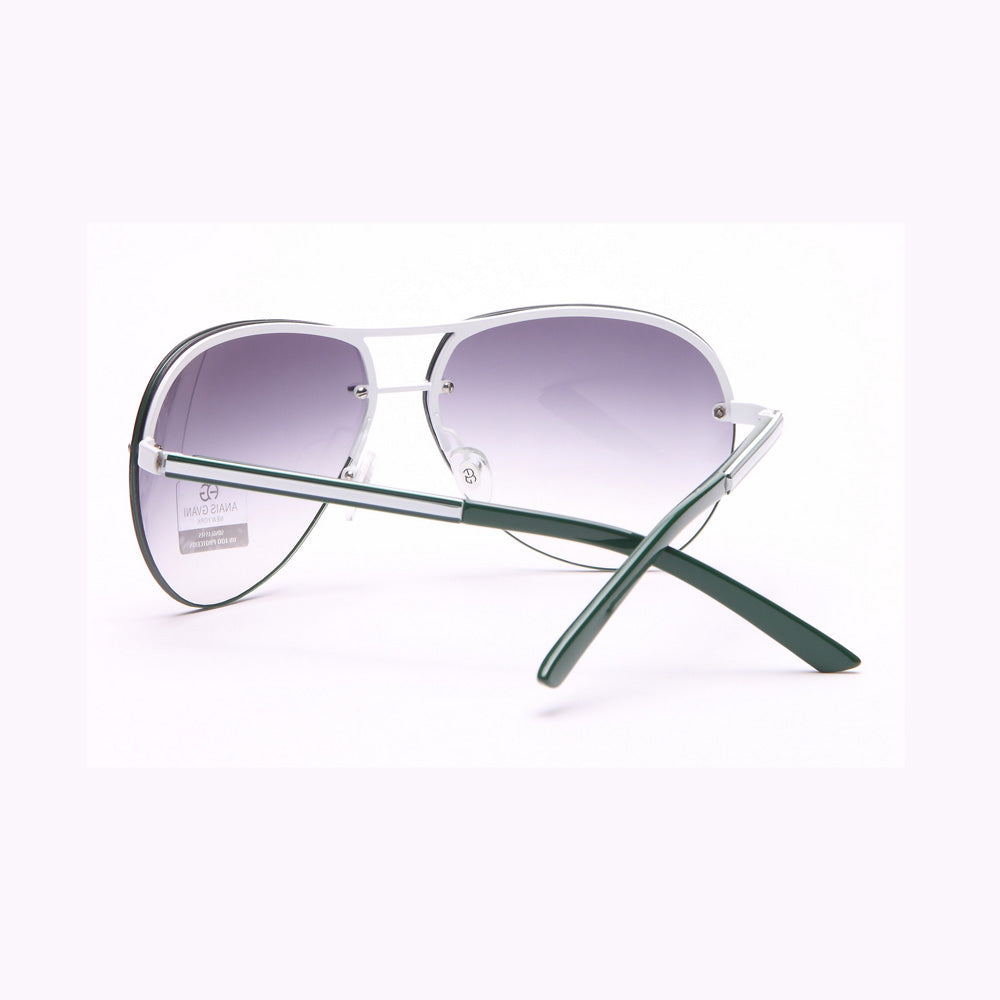 AG Women's Classic Chic Rimless Sunglasses w/ Metallic Line Accent - Green