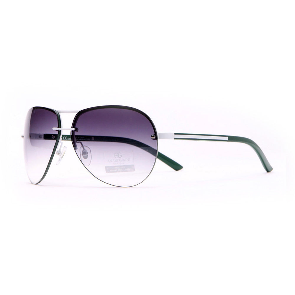 AG Women's Classic Chic Rimless Sunglasses w/ Metallic Line Accent - Green