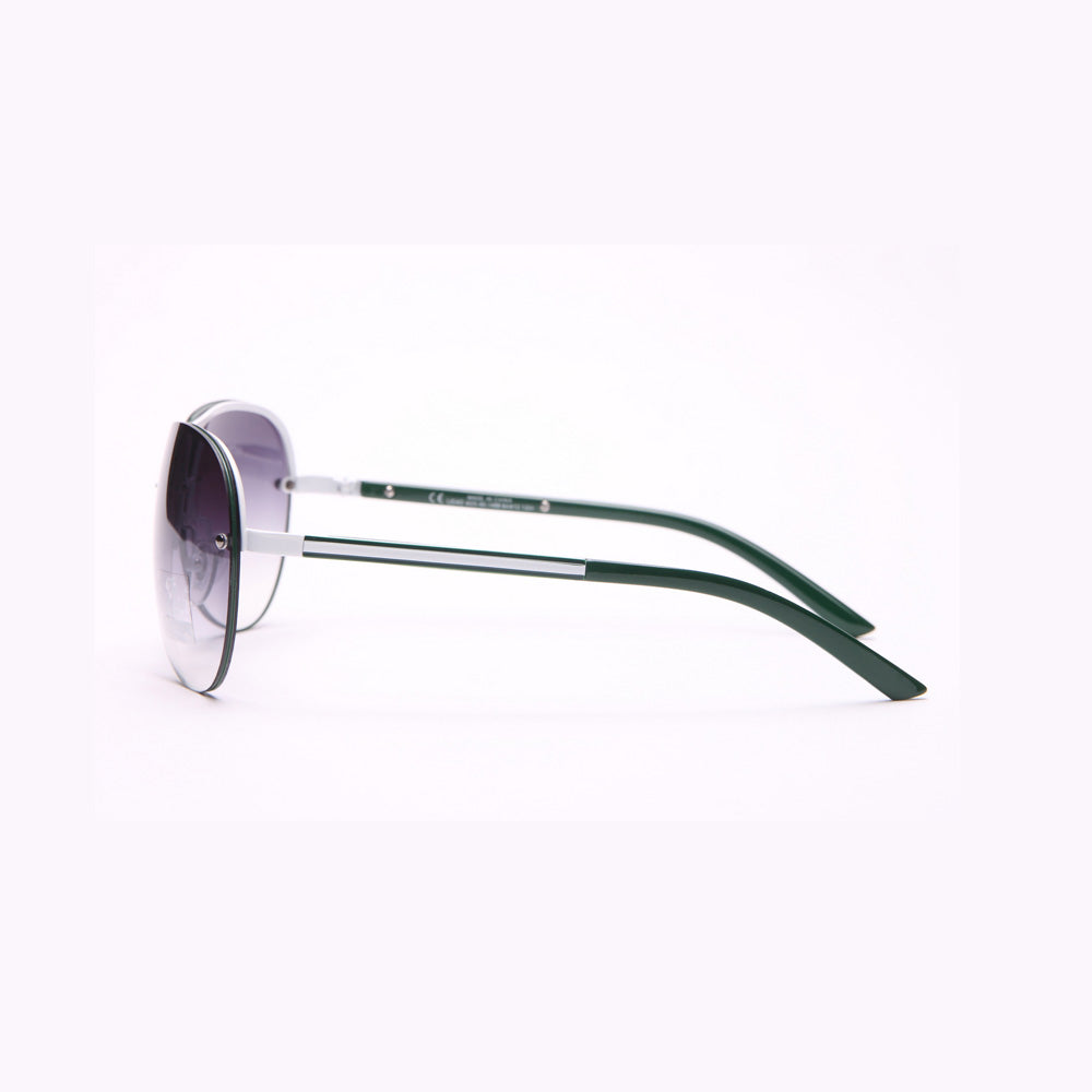 AG Women's Classic Chic Rimless Sunglasses w/ Metallic Line Accent - Green