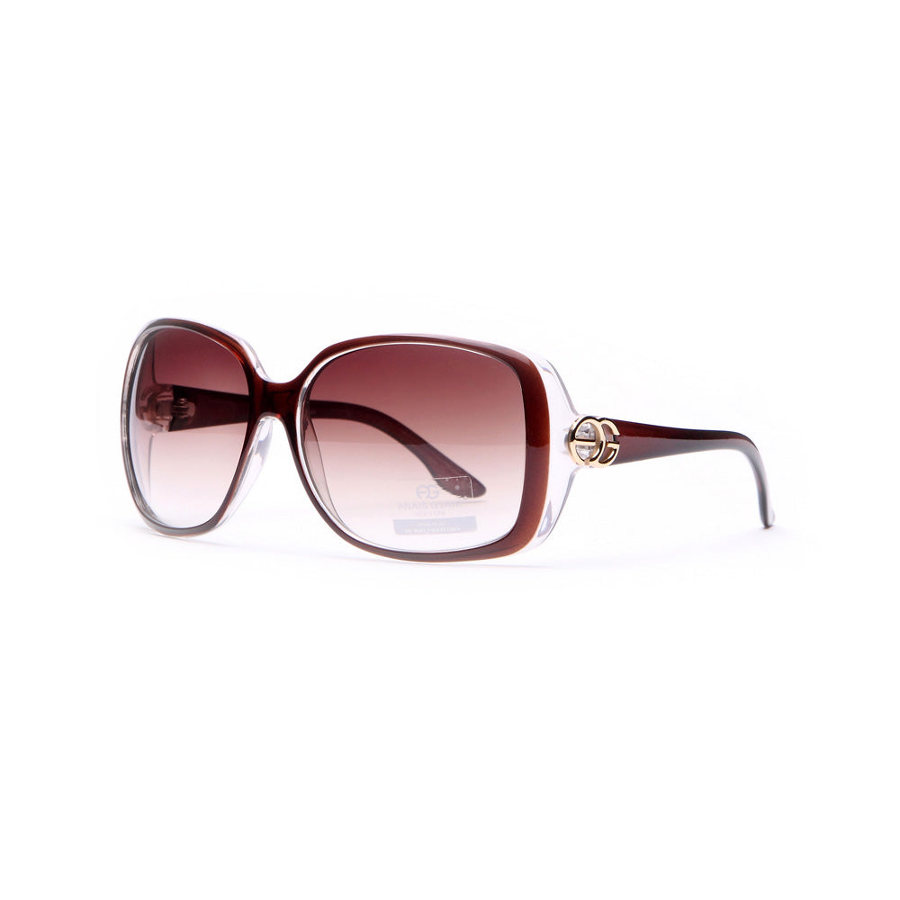 AG Women's Classic Square Frame Sunglasses w/ Sophisticated Logo Accent - Burgundy