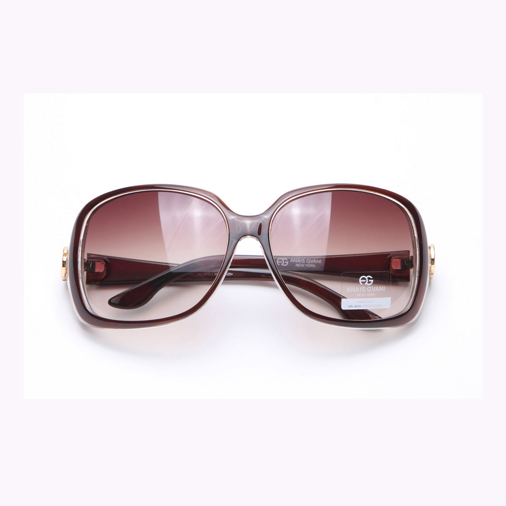 AG Women's Classic Square Frame Sunglasses w/ Sophisticated Logo Accent - Burgundy