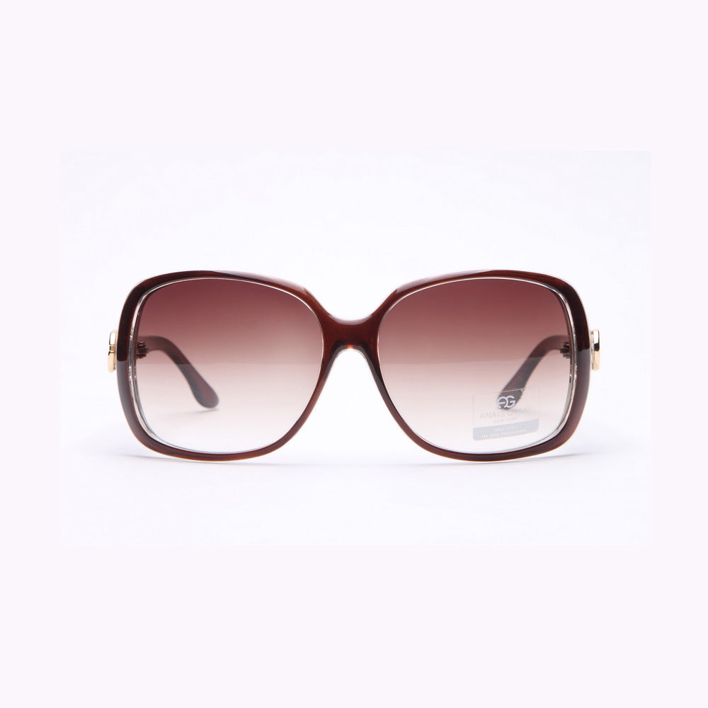 AG Women's Classic Square Frame Sunglasses w/ Sophisticated Logo Accent - Burgundy