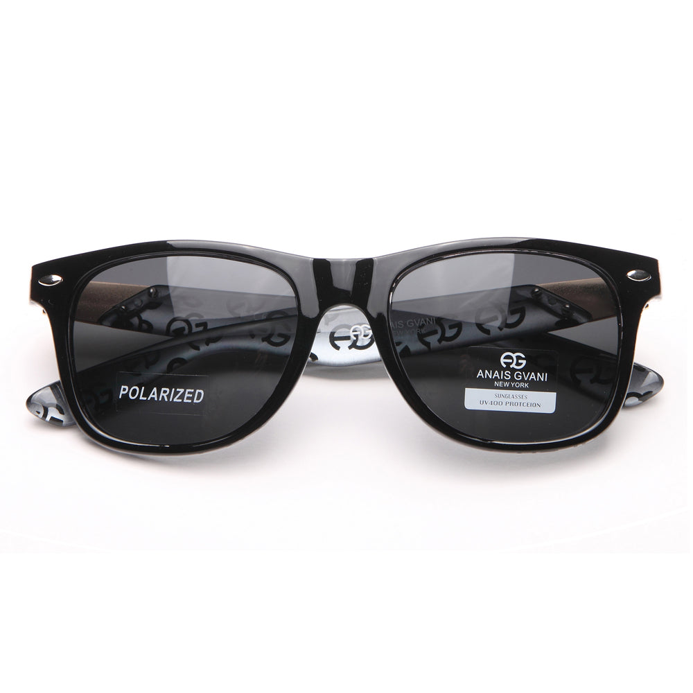 AG Classic Wayfarer Frame Sunglasses - Black/Dark Grey